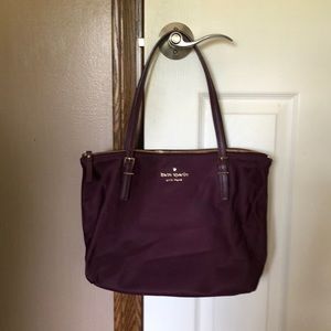 Kate Spade Maroon Nylon Tote